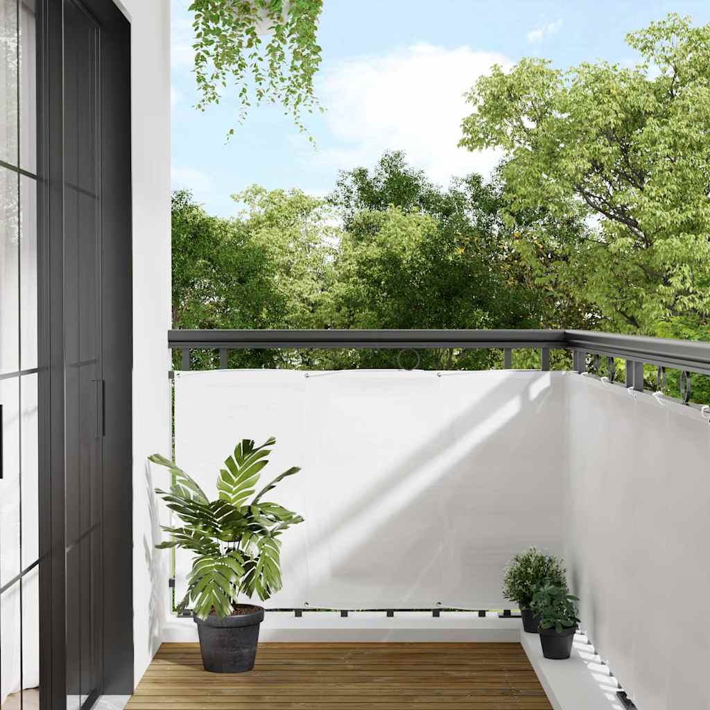 Balcony Screen White 90x800 cm 100% Polyester Oxford