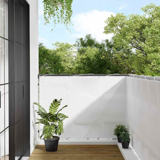 Balcony Screen White 120x800 cm 100% Polyester Oxford