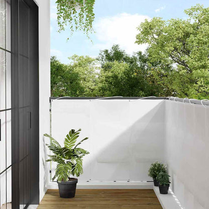 Balcony Screen White 120x800 cm 100% Polyester Oxford