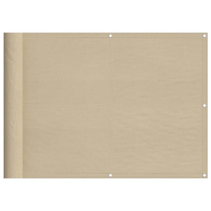 Balcony Screen Beige 75x700 cm 100% Polyester Oxford