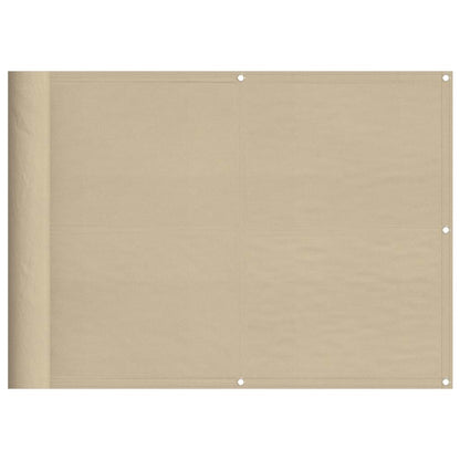 Balcony Screen Beige 75x800 cm 100% Polyester Oxford