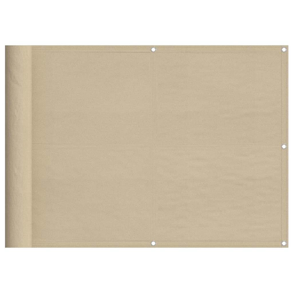 Balcony Screen Beige 75x1000 cm 100% Polyester Oxford