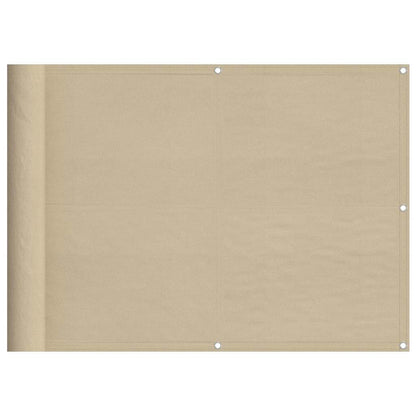 Balcony Screen Beige 75x1000 cm 100% Polyester Oxford