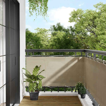 Balcony Screen Beige 75x1000 cm 100% Polyester Oxford