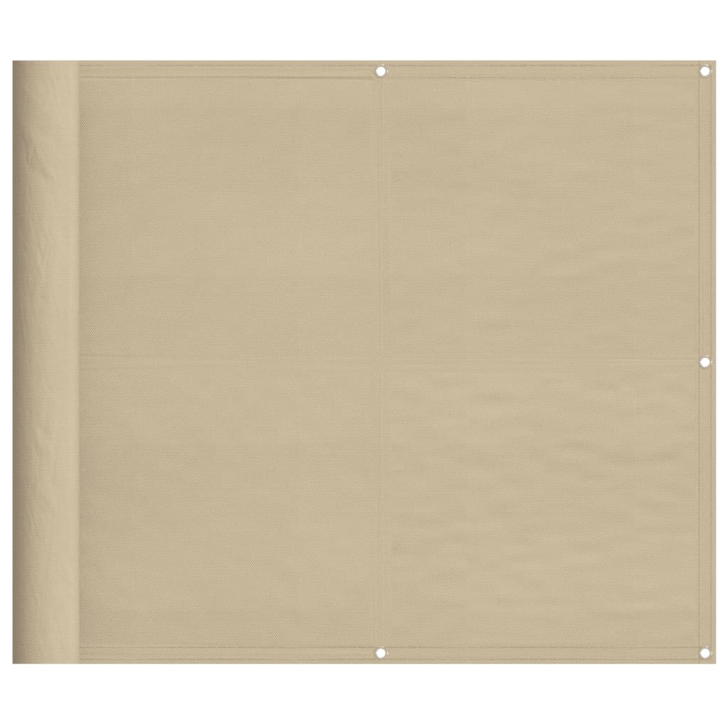 Balcony Screen Beige 90x1000 cm 100% Polyester Oxford