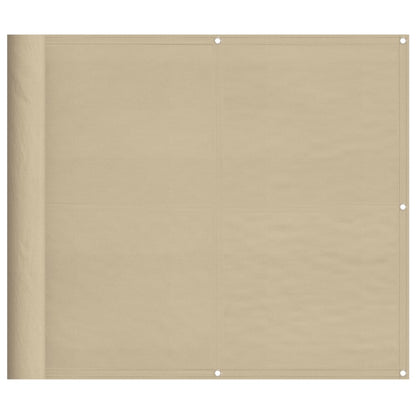 Balcony Screen Beige 90x1000 cm 100% Polyester Oxford