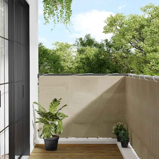Balcony Screen Beige 120x700 cm 100% Polyester Oxford