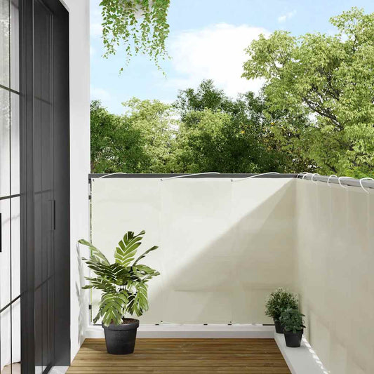 Balcony Screen Cream 120x700 cm 100% Polyester Oxford
