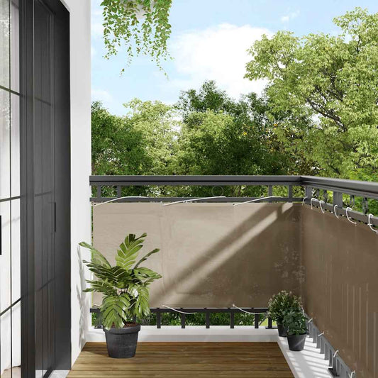 Balcony Screen Taupe 75x700 cm 100% Polyester Oxford