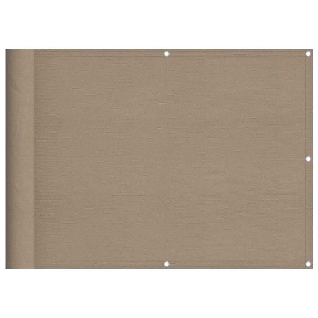 Balcony Screen Taupe 75x800 cm 100% Polyester Oxford