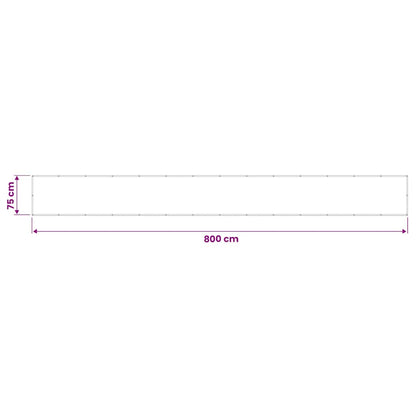 Balcony Screen Taupe 75x800 cm 100% Polyester Oxford