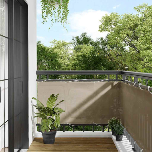 Balcony Screen Taupe 75x800 cm 100% Polyester Oxford