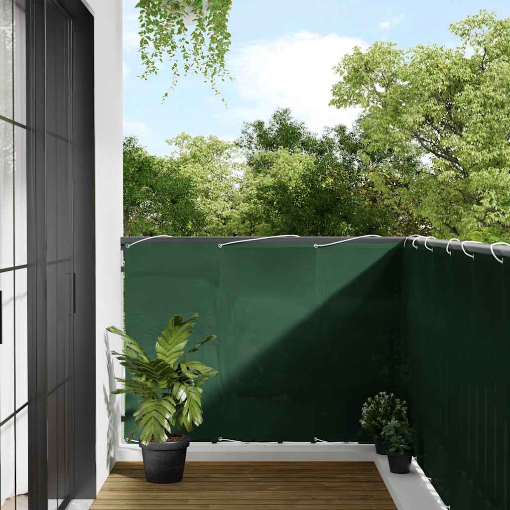 Balcony Screen Dark Green 120x800 cm 100% Polyester Oxford