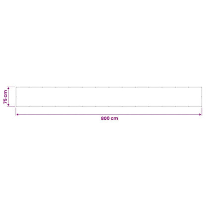 Balcony Screen Black 75x800 cm 100% Polyester Oxford