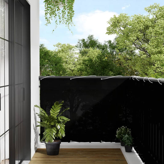 Balcony Screen Black 120x800 cm 100% Polyester Oxford