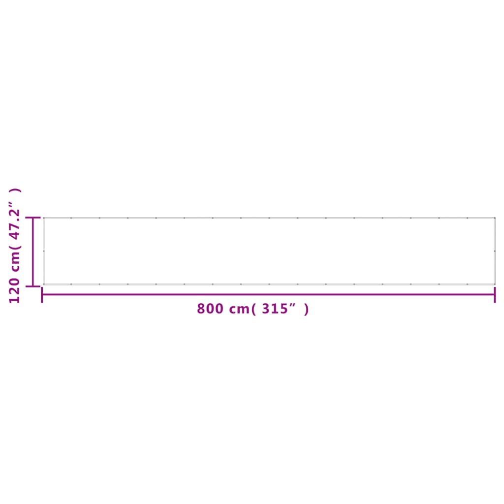 Balcony Screen Brown 120x800 cm 100% Polyester Oxford