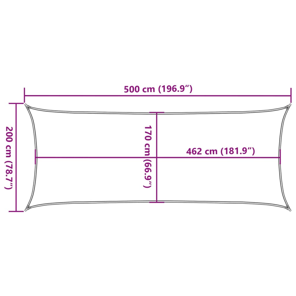 Sun Shade Sail Light Grey 5x2 m 100% Polyester Oxford