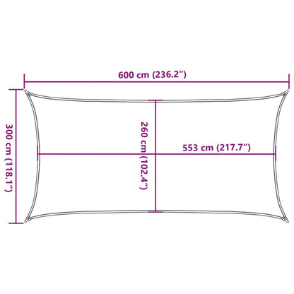 Sun Shade Sail Light Grey 6x3 m 100% Polyester Oxford