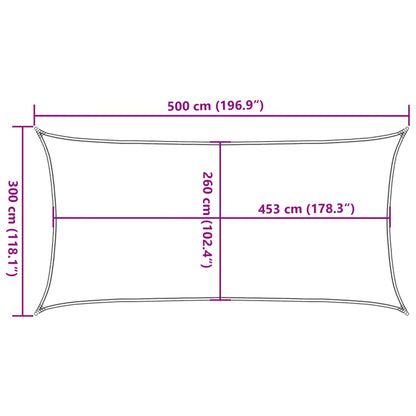 Sun Shade Sail Sand 5x3 m 100% Polyester Oxford