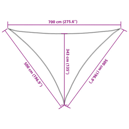 Sun Shade Sail Light Grey 7x5x5 m 100% Polyester Oxford