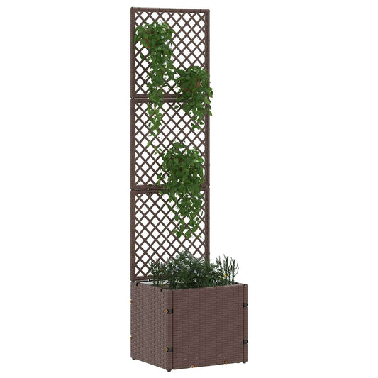 Garden Trellis Planter Brown 35 x 30 x 135 cm Metal