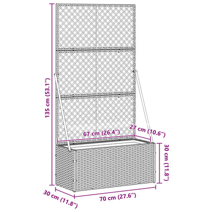 Garden Trellis Planter Brown 105 x 30 x 170 cm Metal