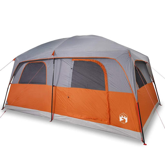 Family Tent Cabin 8-Person Grey and Orange Waterproof