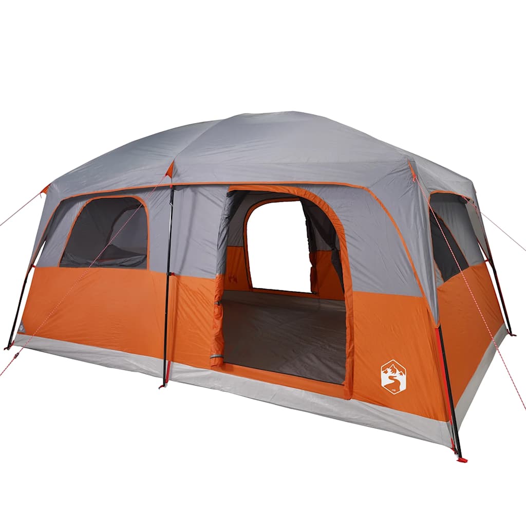 Family Tent Cabin 8-Person Grey and Orange Waterproof