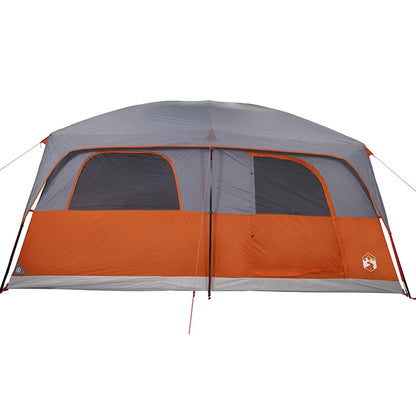 Family Tent Cabin 8-Person Grey and Orange Waterproof