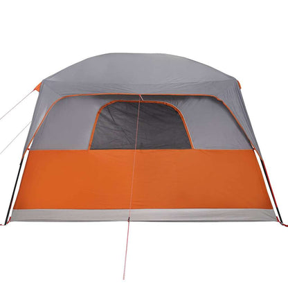 Family Tent Cabin 8-Person Grey and Orange Waterproof
