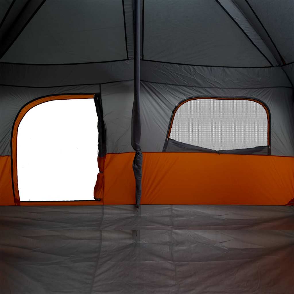 Family Tent Cabin 8-Person Grey and Orange Waterproof