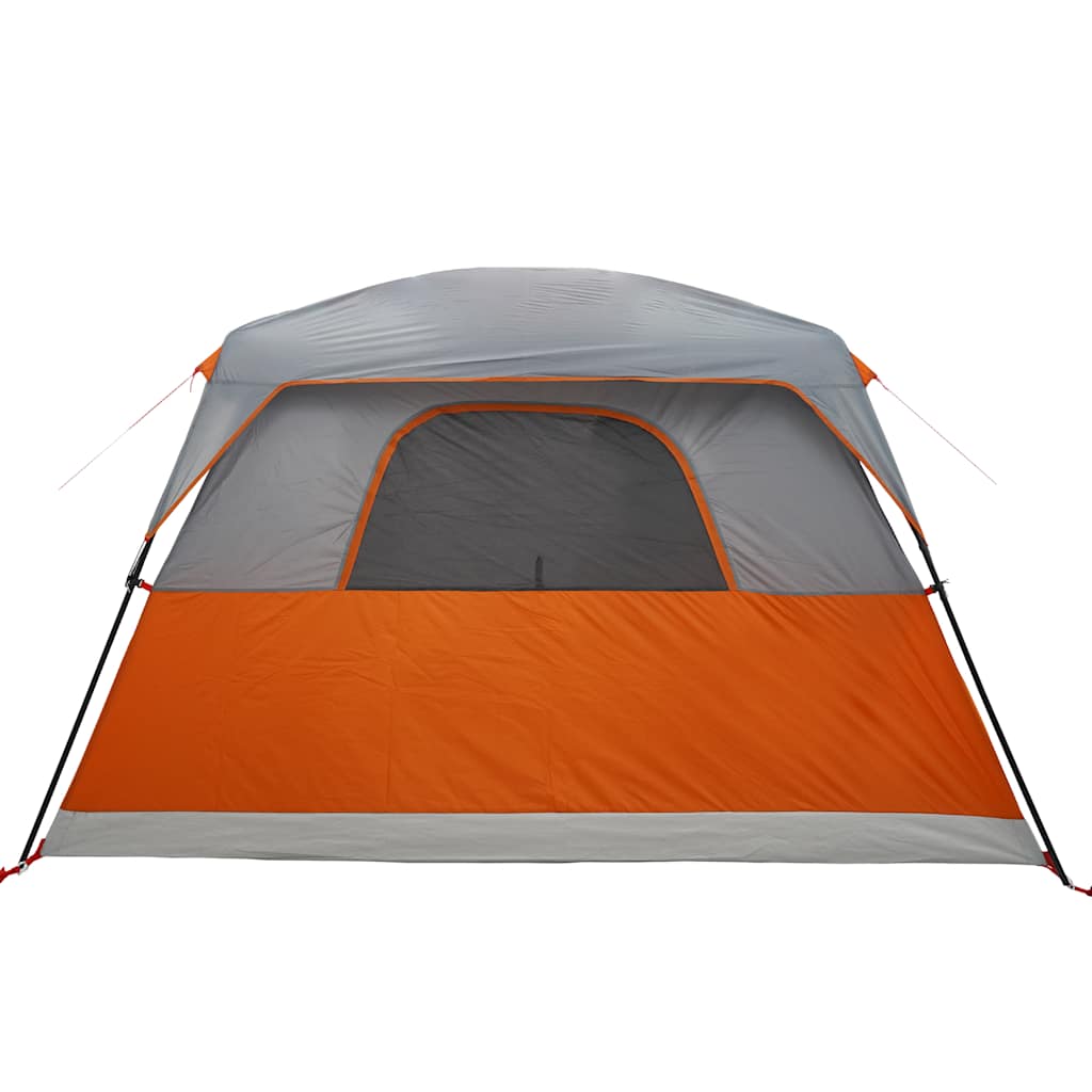 Family Tent Cabin 6-Person Orange Waterproof