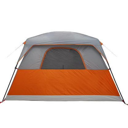 Family Tent Cabin 6-Person Orange Waterproof