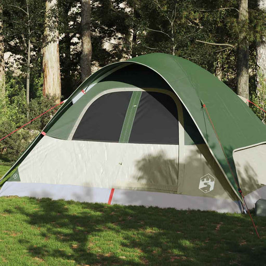 Family Tent Dome 6-Person Green Waterproof