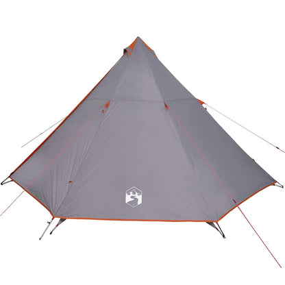Family Tent Tipi 8-Person Grey and Orange Waterproof
