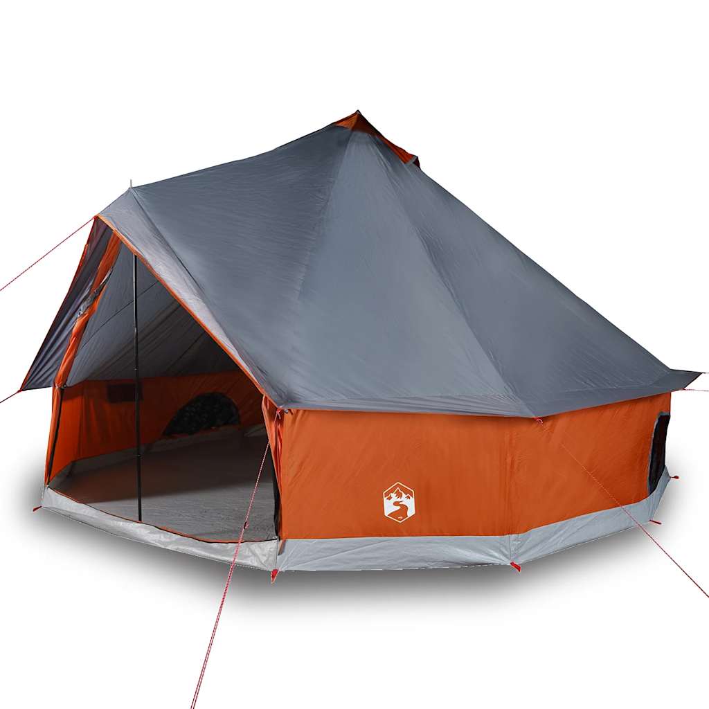 Family Tent Tipi 6-Person Grey and Orange Waterproof