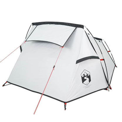 Camping Tent Tunnel 2-Person White Blackout Fabric Waterproof