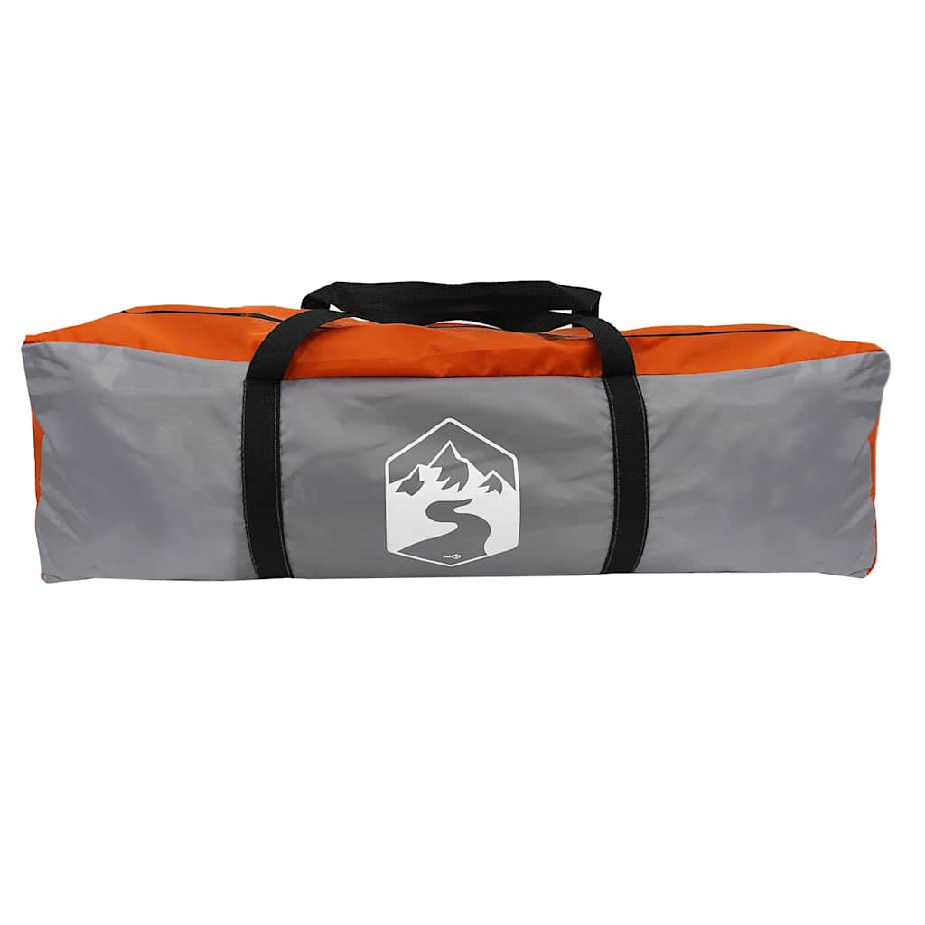 Family Tent Tunnel 7-Person Grey and Orange Waterproof