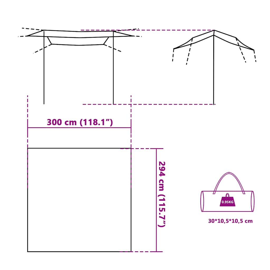 Camping Tarp Grey and Orange 300x294 cm Waterproof