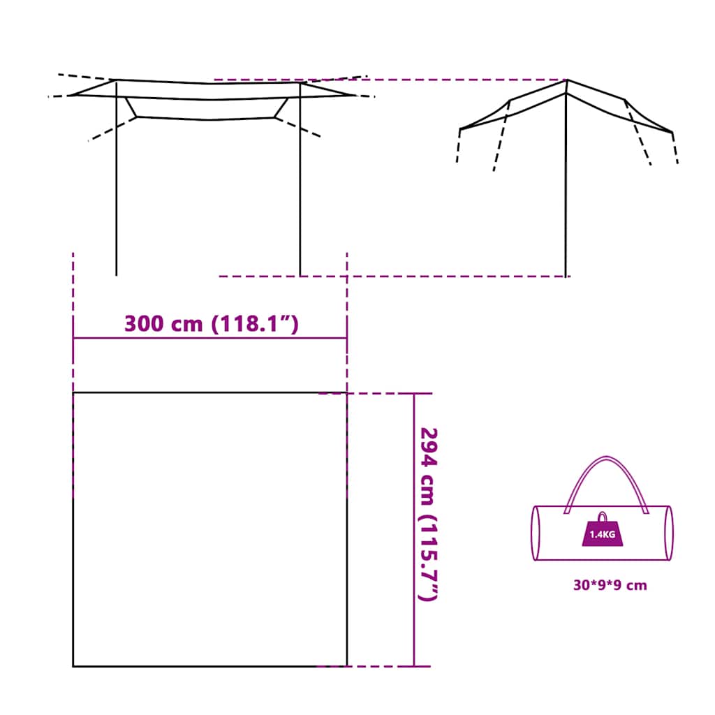 Camping Tarp Green 300x294 cm Waterproof