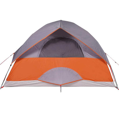 Family Tent Dome 6-Person Grey and Orange Waterproof