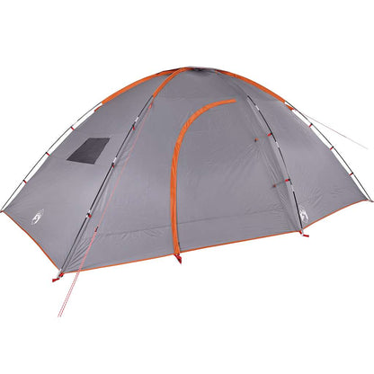 Camping Tent 8-Person Grey and Orange Waterproof