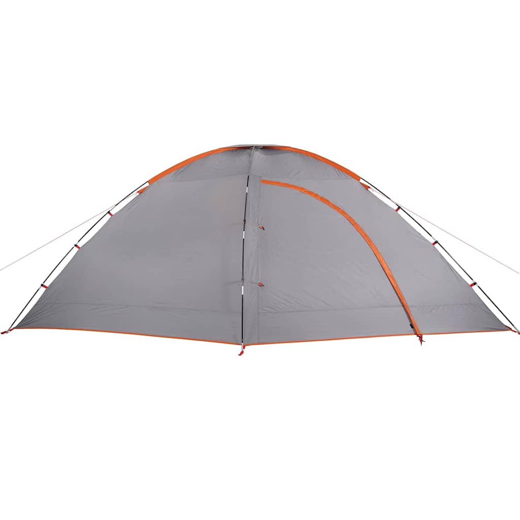 Camping Tent 8-Person Grey and Orange Waterproof