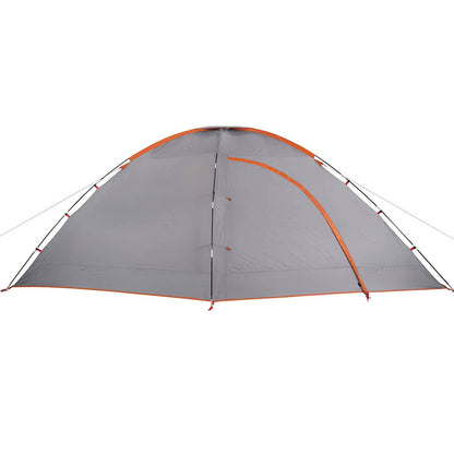 Camping Tent 8-Person Grey and Orange Waterproof
