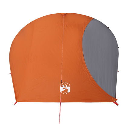 Camping Tent Dome 4-Person Grey and Orange Waterproof