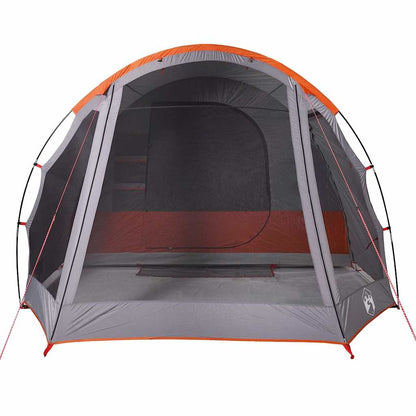 Family Tent Tunnel 8-Person Grey and Orange Waterproof