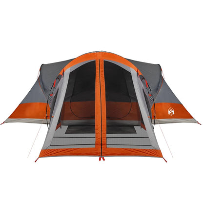 Family Tent Tipi 8-Person Grey and Orange Waterproof