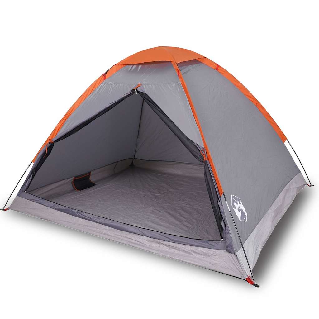 Camping Tent Dome 2-Person Grey and Orange Waterproof
