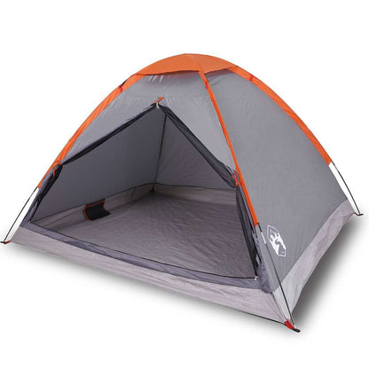 Camping Tent Dome 2-Person Grey and Orange Waterproof
