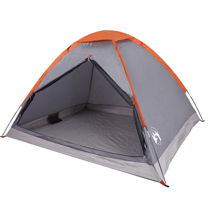 Camping Tent Dome 2-Person Grey and Orange Waterproof